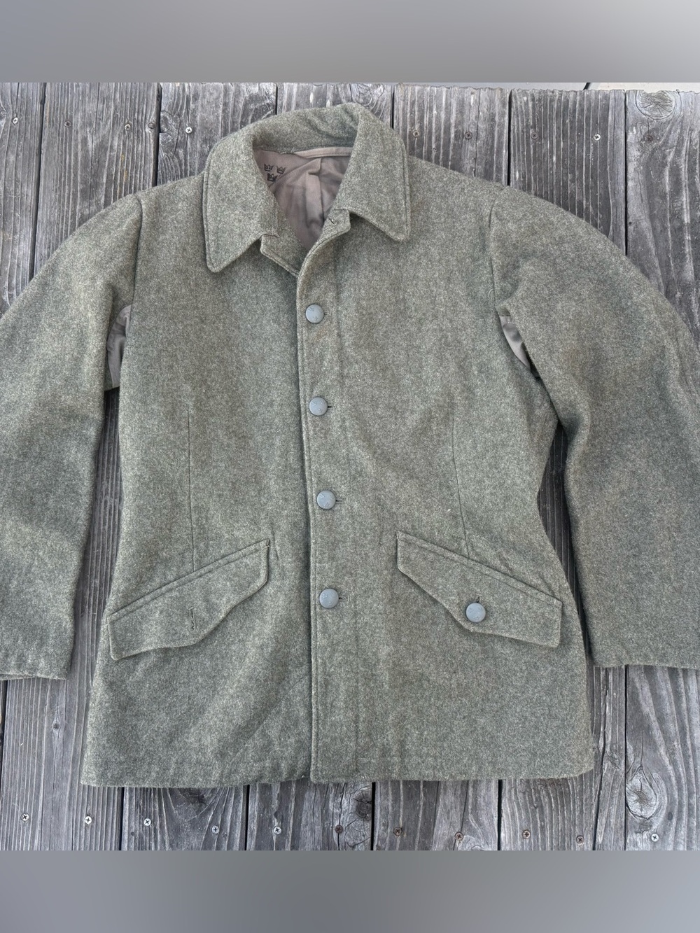 Military Issue Grey Wool Jacket